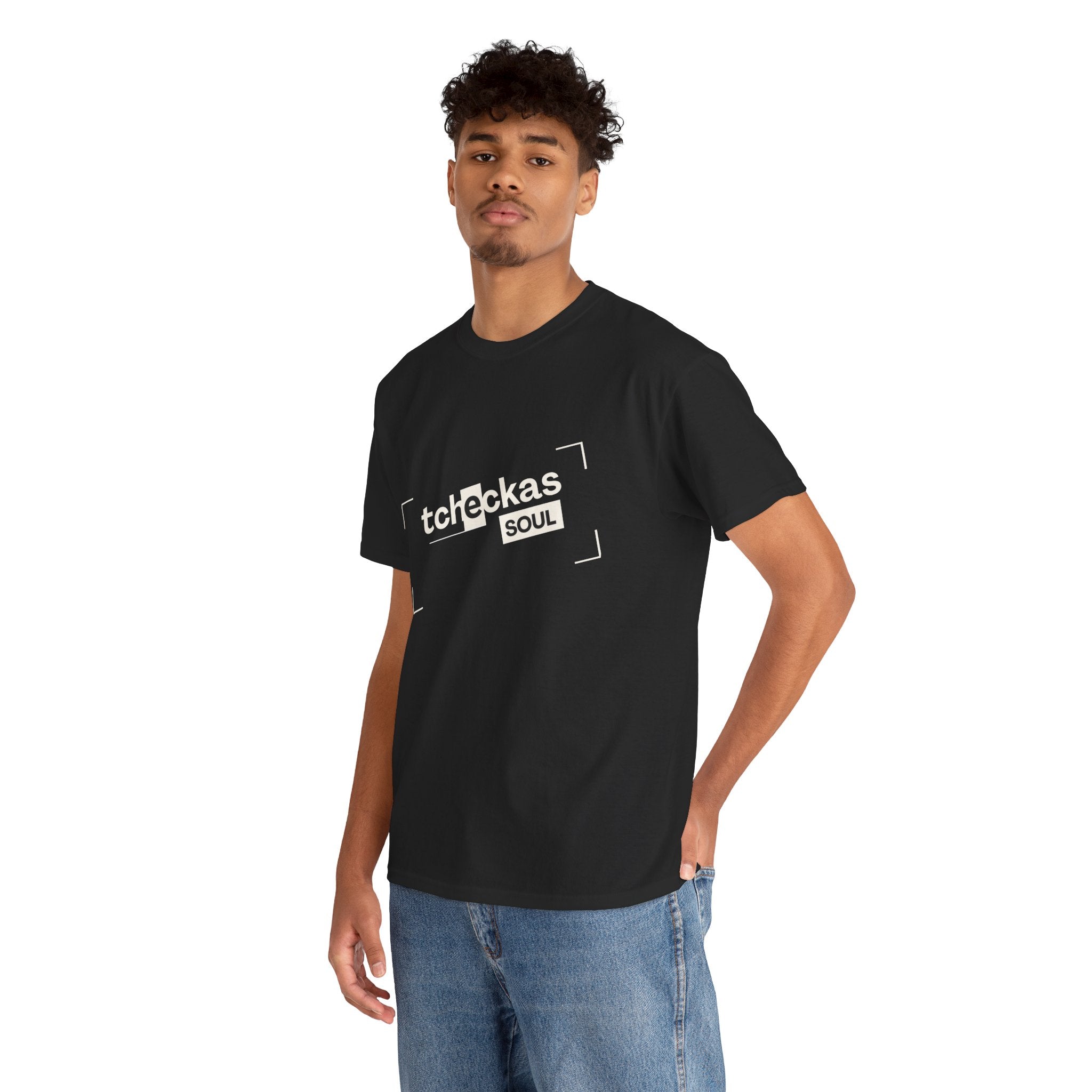 Men Heavy Cotton Tee - Soul Vibes Graphic Tee for Comfort and Expression