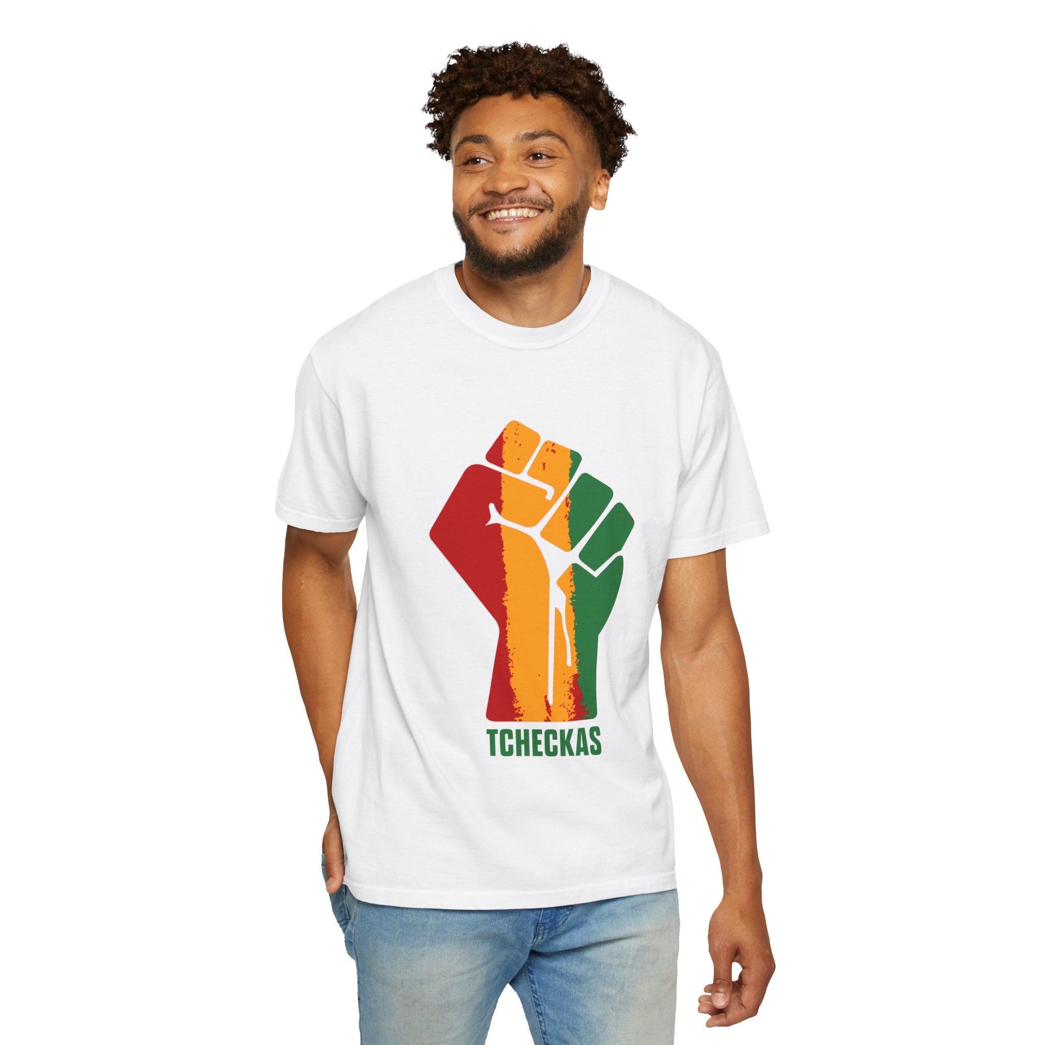 Empowerment Unisex Garment-Dyed T-Shirt - 'TCHECKAS' Design