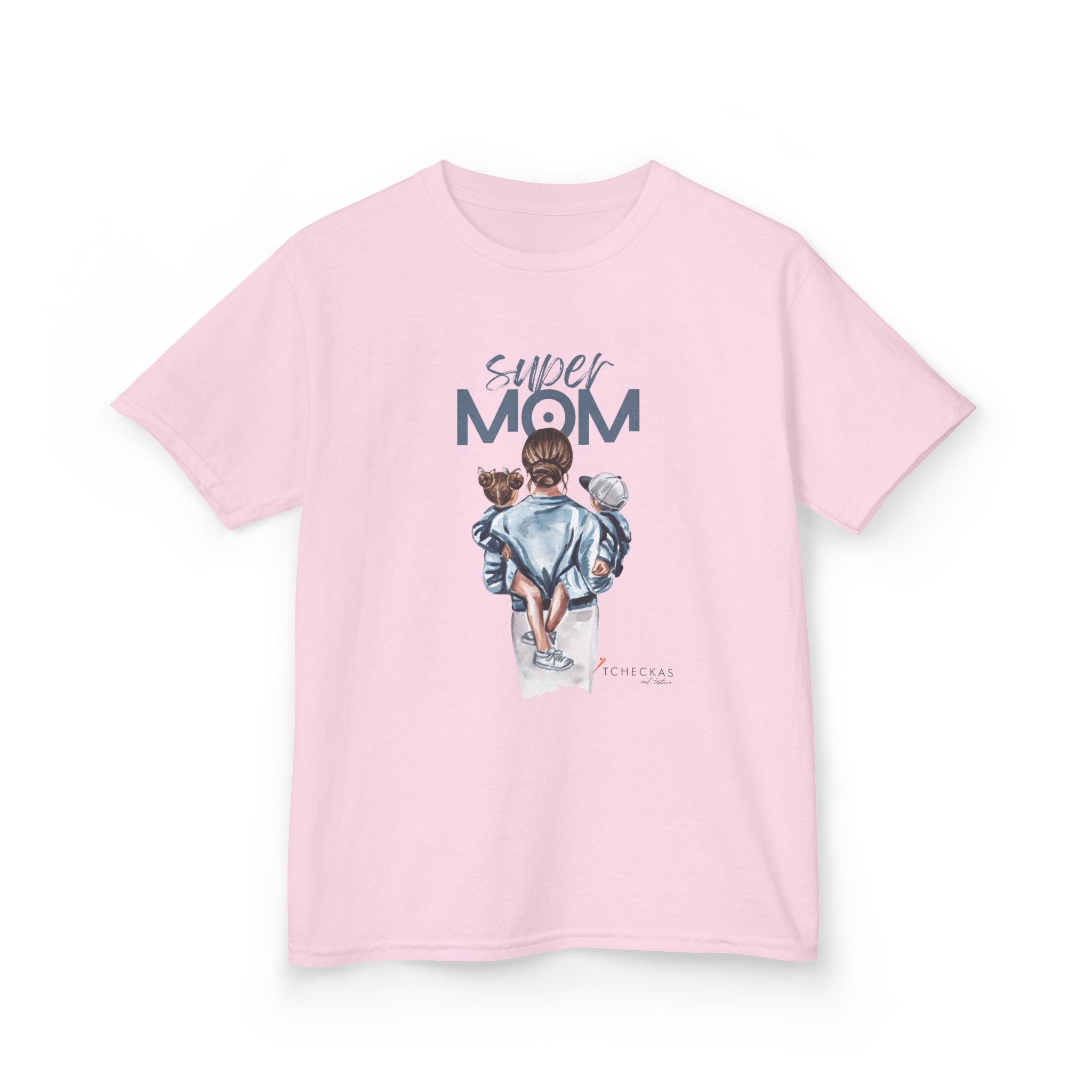 Super Mom Kids Heavy Cotton Tee - Cute Gift for Mother's Day & Family Celebrations