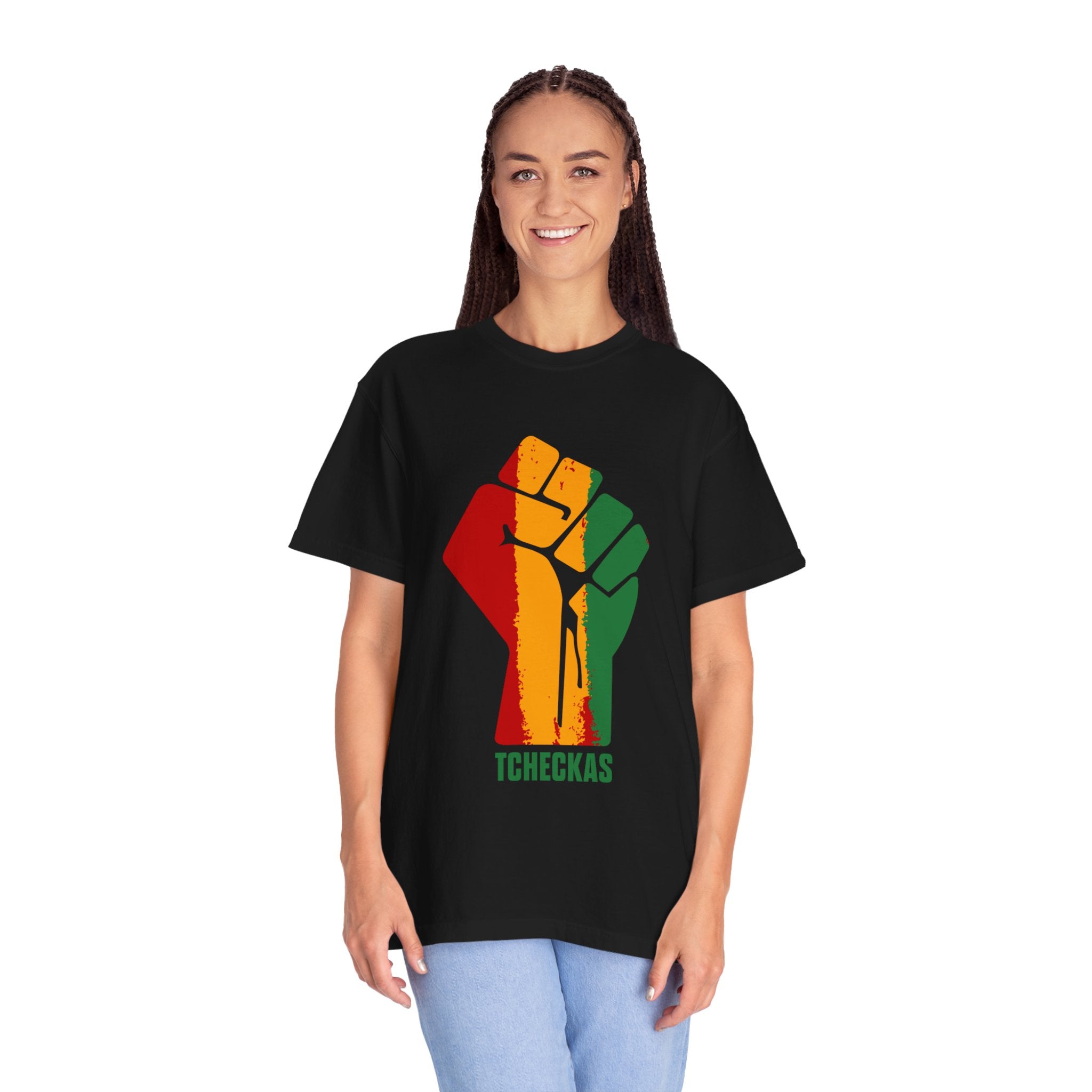 Empowerment Unisex Garment-Dyed T-Shirt - 'TCHECKAS' Design